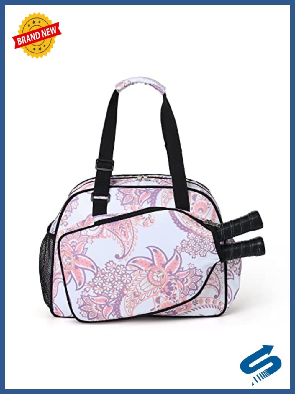 Nylon Pickleball Tote Bag with Paddle Holder for Women